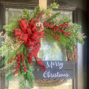 merry Christmas Wreath on door for sale