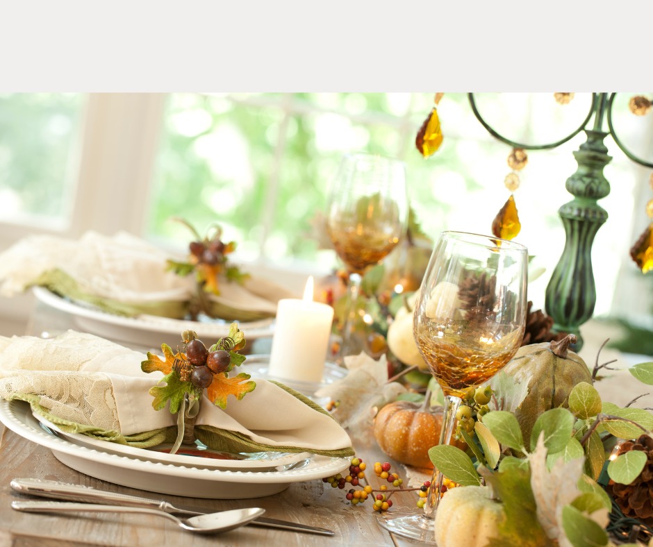 use pumpkins and produce for thanksgiving centerpiece